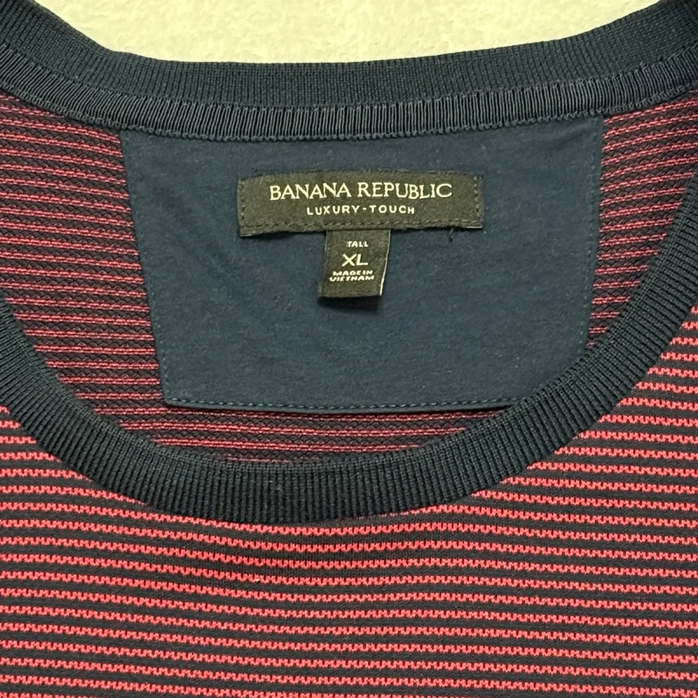 Banana Republic Maroon Striped Tee